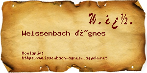 Weissenbach Ágnes névjegykártya